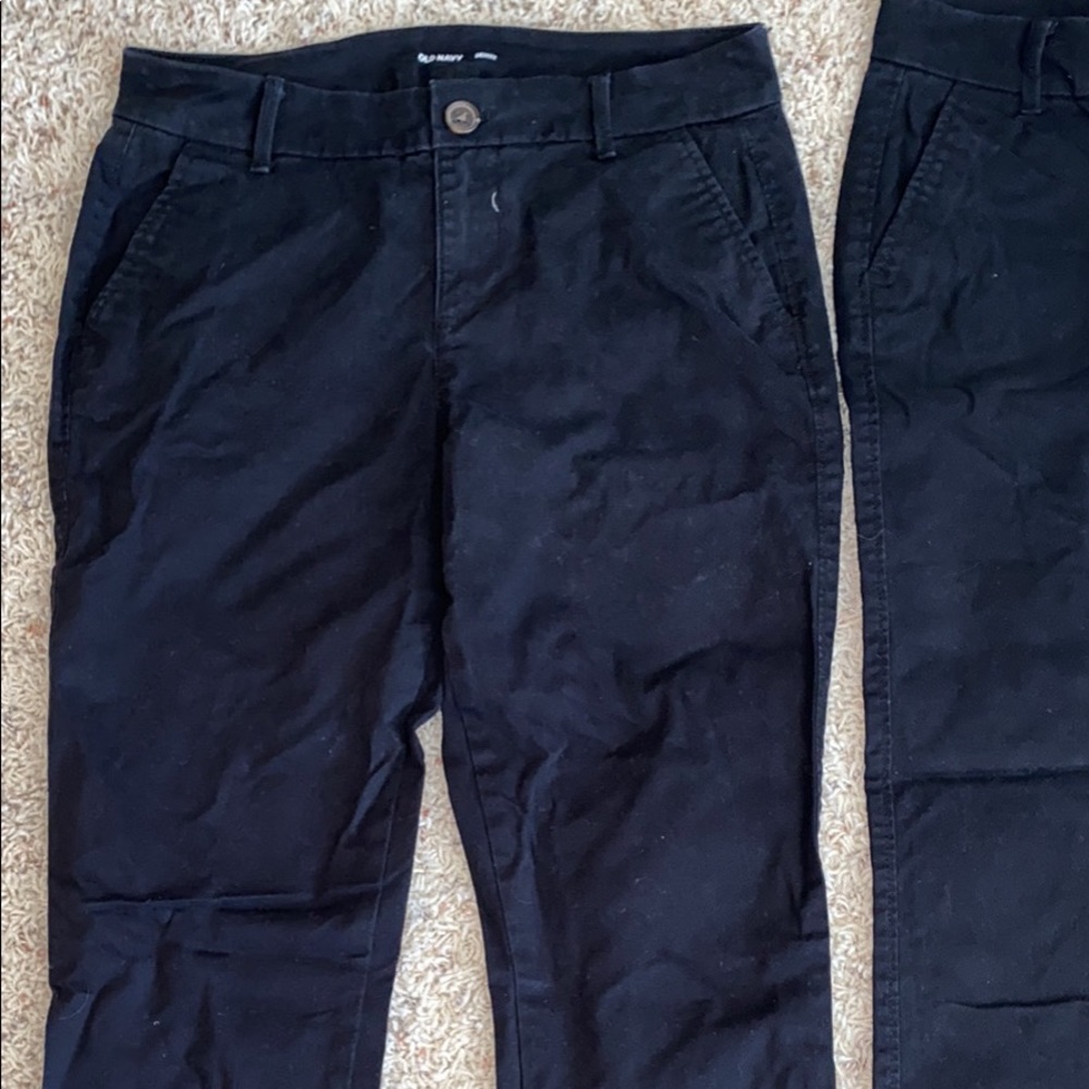 Two pairs of black khaki pants